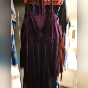 Purple velvet off the shoulder bell sleeve dress